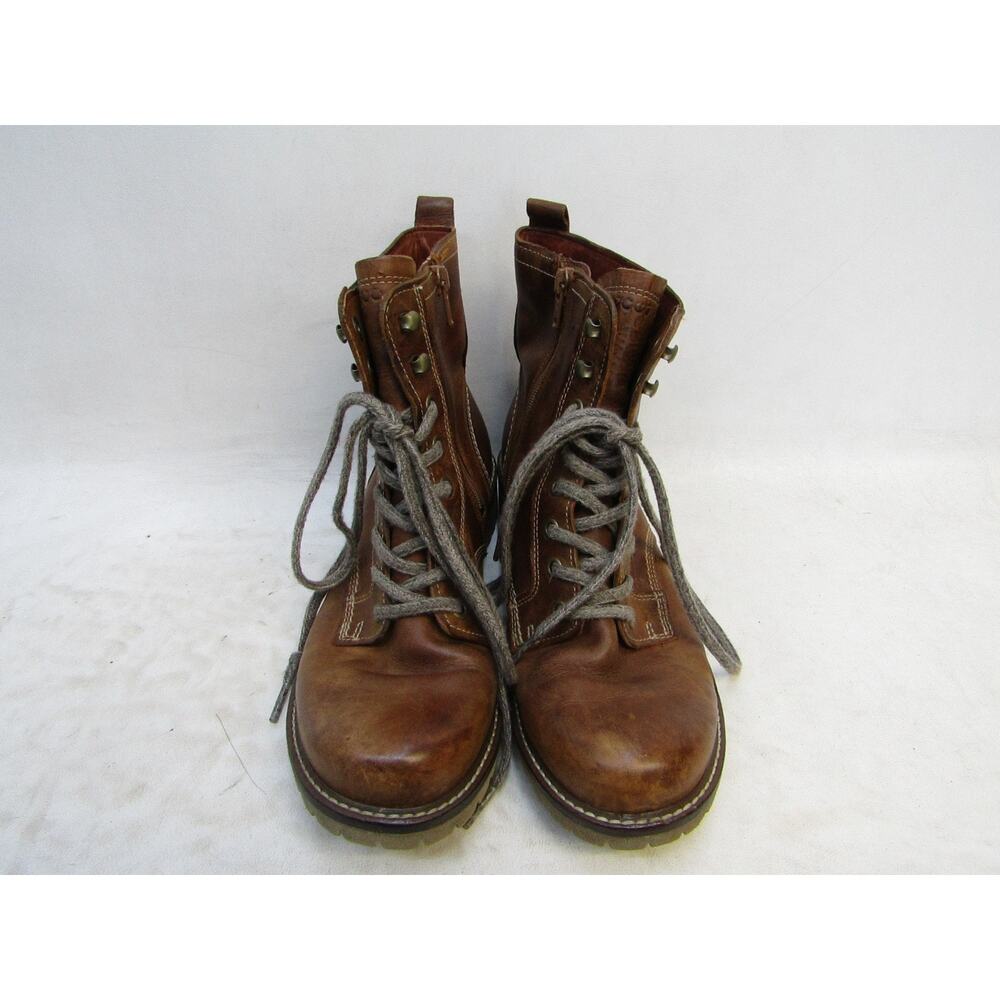 Ecco Womens Size 39 EUR Brown Leather Zip Lace Up Fashion Ankle Boots Booties - Picture 5 of 12